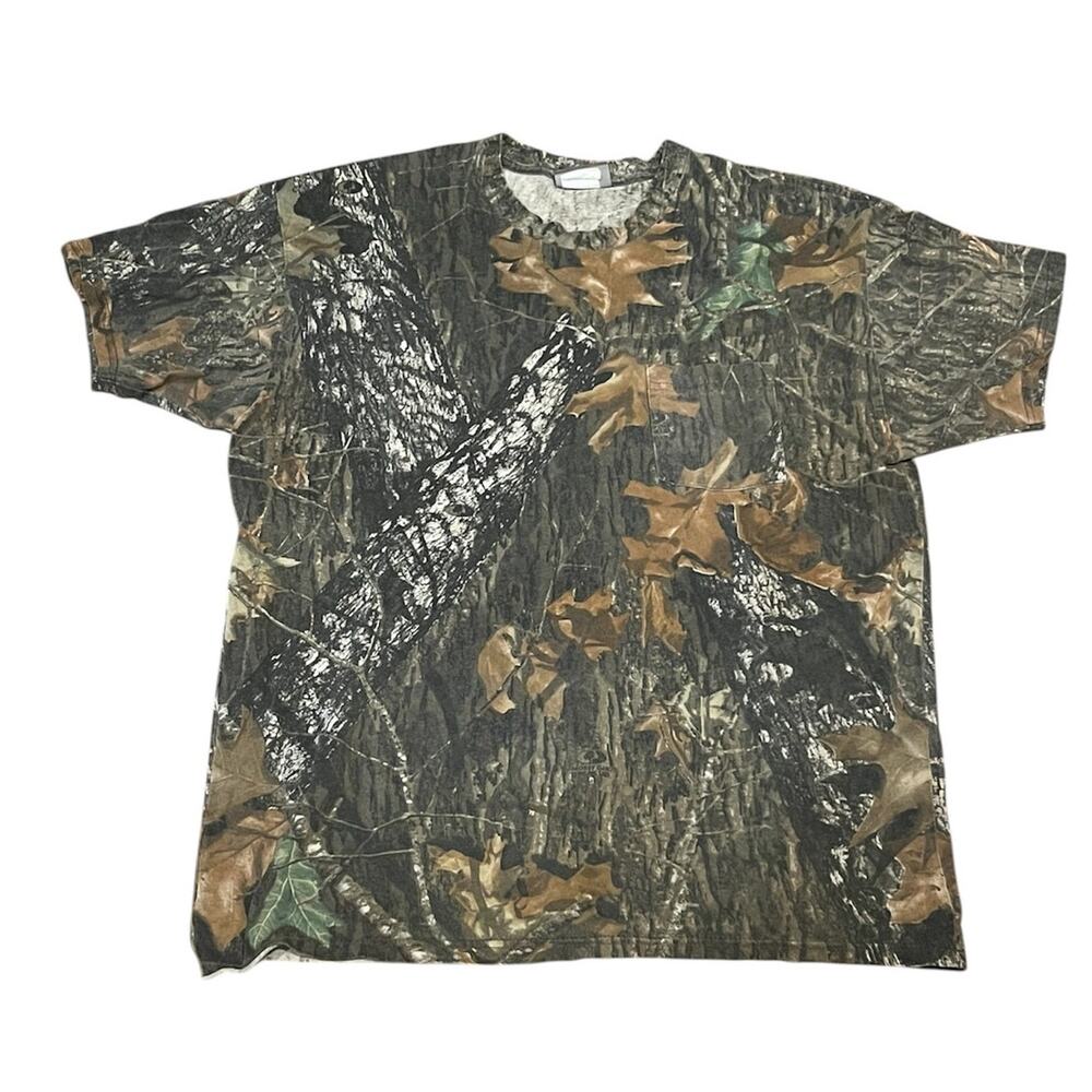 Vintage 90s Jerzees Mossy Oak Camo Crewneck Sweatshirt Hunting Outdoor Gorpcore